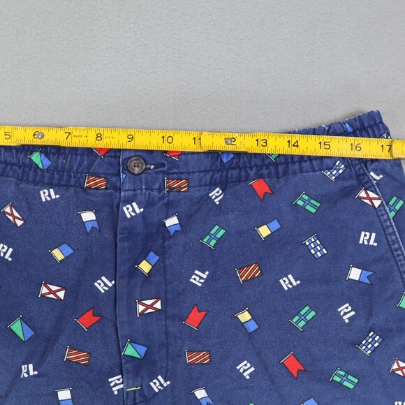 Polo Ralph Lauren Mens Swim Trunks Shorts Size L Blue Nautical Flag Drawstring - Picture 7 of 8